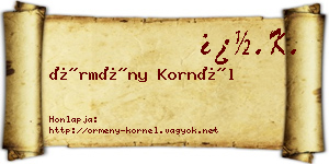 Örmény Kornél névjegykártya